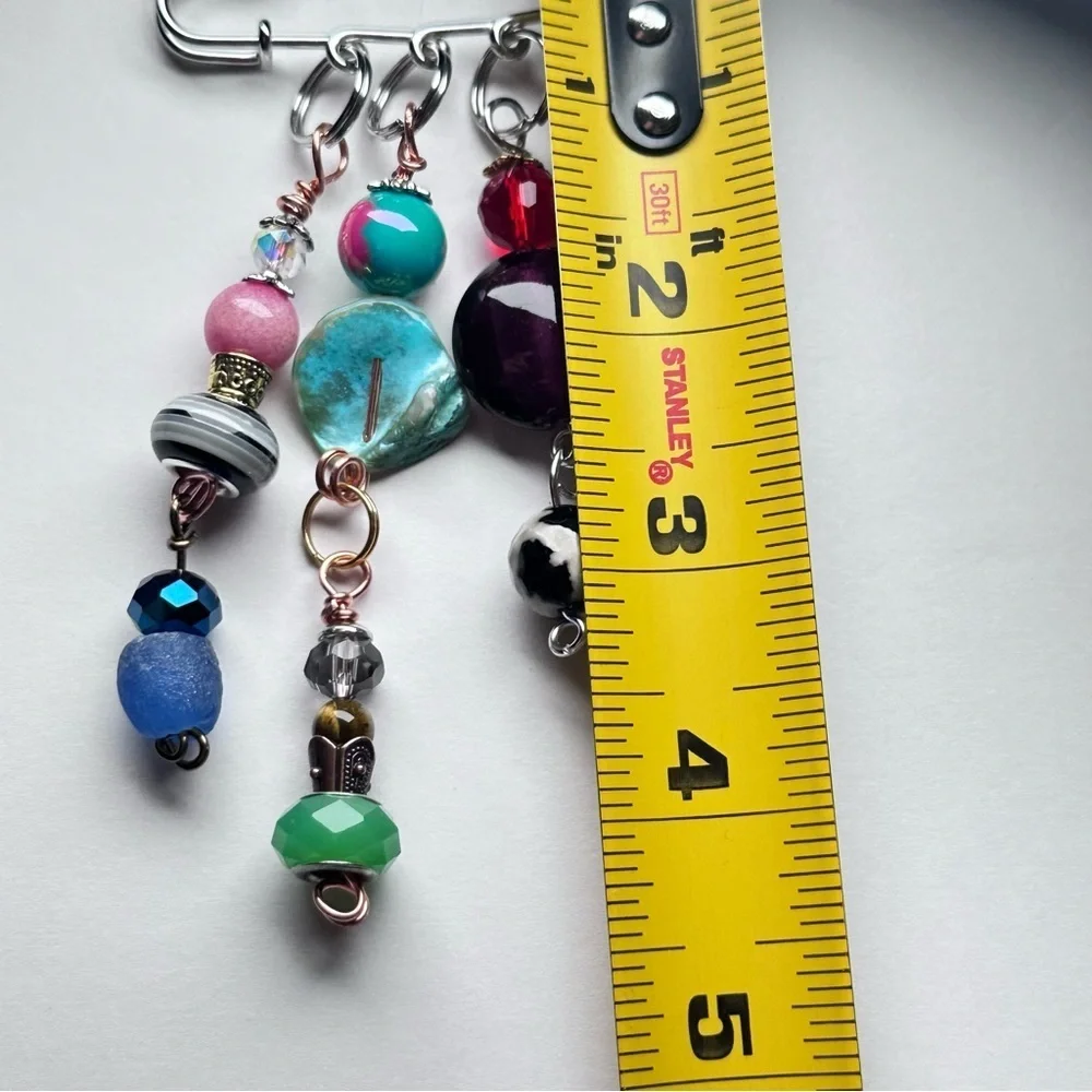 Brooch Pin Hand Crafted | Glass Beaded Artisan Multicolor Wire-Wrapped OOAK